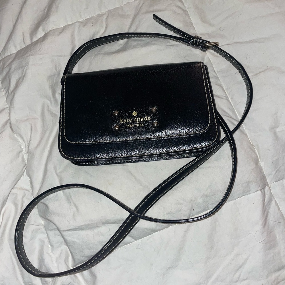 kate spade Black Leather Crossbody Bag